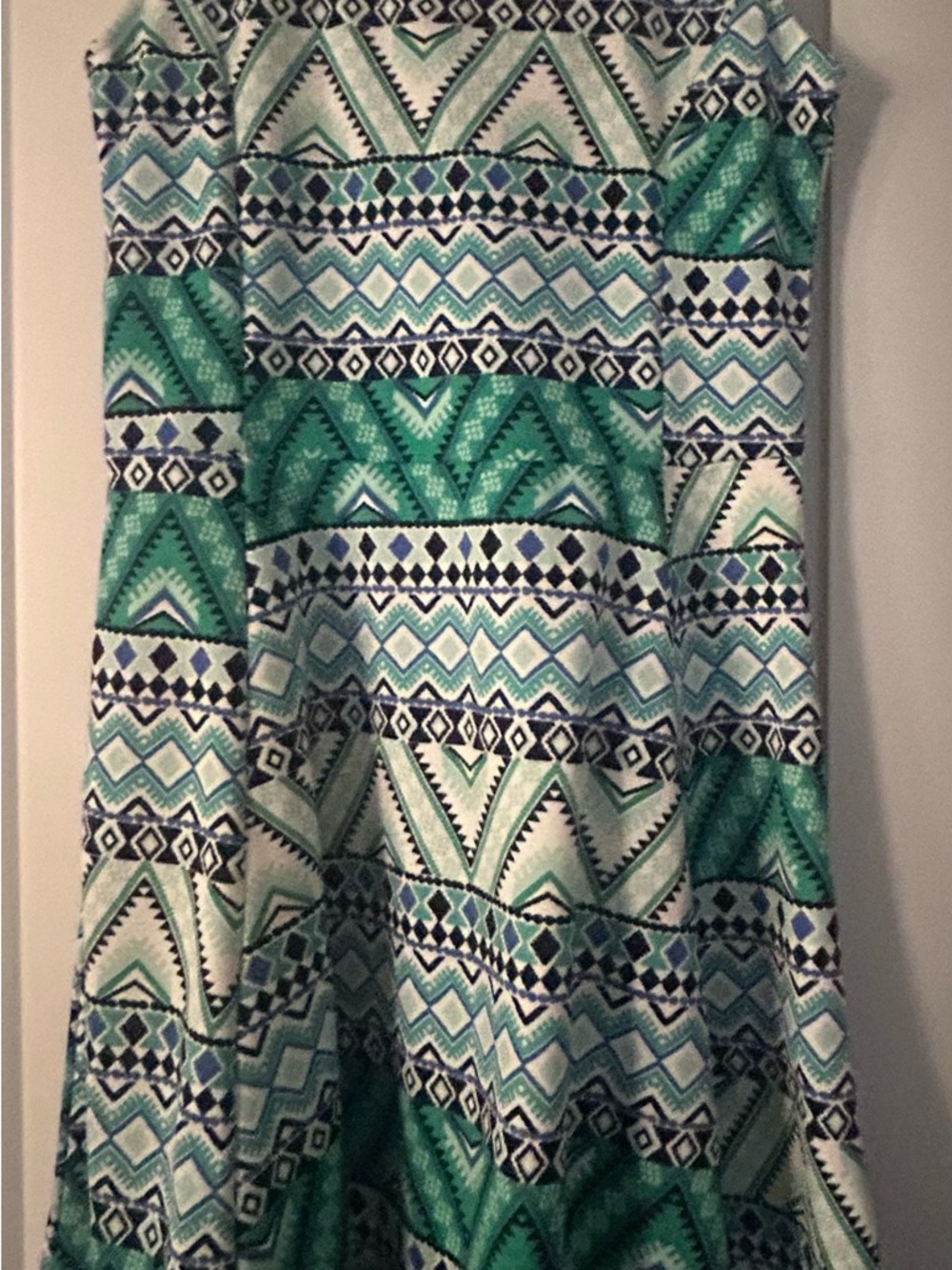 Divided Green & Teal Aztec Circle Skirt